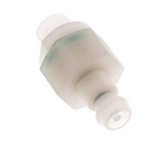 PVDF DN 5 Coupling Plug G 1/8 inch Male Threads Double Shut-Off