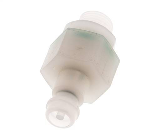 PVDF DN 5 Coupling Plug G 1/8 inch Male Threads Double Shut-Off