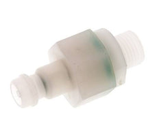 PVDF DN 5 Coupling Plug G 1/8 inch Male Threads Double Shut-Off