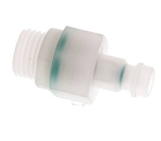 PVDF DN 5 Coupling Plug G 1/4 inch Male Threads Double Shut-Off