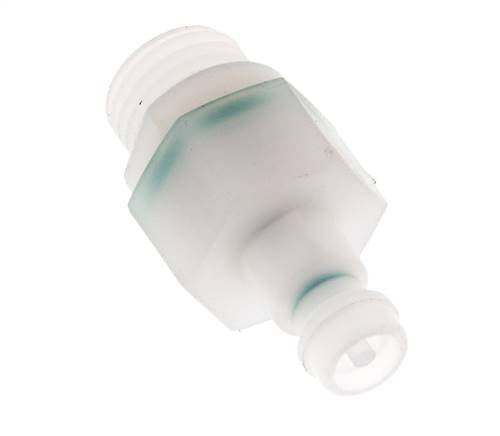 PVDF DN 5 Coupling Plug G 1/4 inch Male Threads Double Shut-Off
