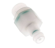 PVDF DN 5 Coupling Plug G 1/4 inch Male Threads Double Shut-Off