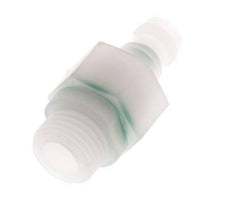 PVDF DN 5 Coupling Plug G 1/4 inch Male Threads Double Shut-Off