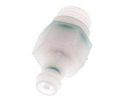 PVDF DN 5 Coupling Plug G 1/4 inch Male Threads Double Shut-Off