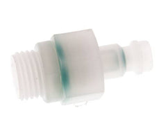 PVDF DN 5 Coupling Plug G 1/4 inch Male Threads Double Shut-Off