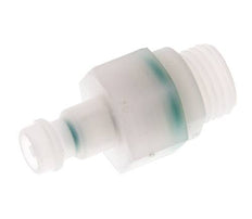 PVDF DN 5 Coupling Plug G 1/4 inch Male Threads Double Shut-Off
