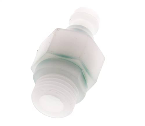 PVDF DN 5 Coupling Plug G 1/4 inch Male Threads Double Shut-Off