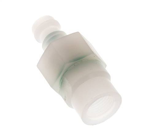 PVDF DN 5 Coupling Plug G 1/8 inch Female Threads Double Shut-Off