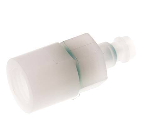 PVDF DN 5 Coupling Plug G 1/4 inch Female Threads Double Shut-Off