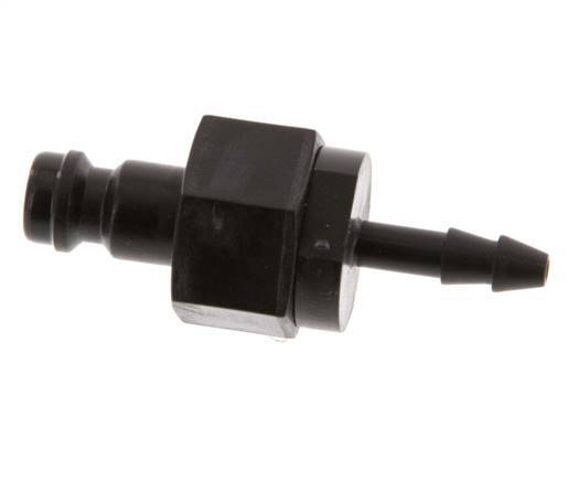 POM DN 5 Coupling Plug 4 mm Hose Pillar Double Shut-Off