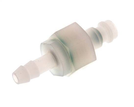 PVDF DN 5 Coupling Plug 6 mm Hose Pillar Double Shut-Off