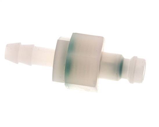 PVDF DN 5 Coupling Plug 6 mm Hose Pillar Double Shut-Off