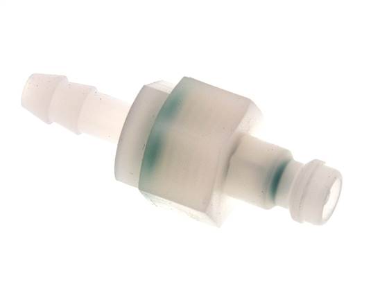 PVDF DN 5 Coupling Plug 6 mm Hose Pillar Double Shut-Off
