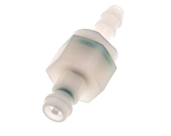 PVDF DN 5 Coupling Plug 6 mm Hose Pillar Double Shut-Off
