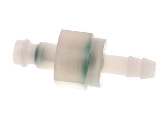 PVDF DN 5 Coupling Plug 6 mm Hose Pillar Double Shut-Off