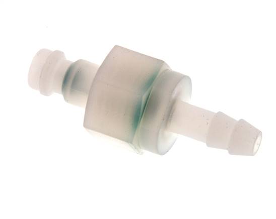 PVDF DN 5 Coupling Plug 6 mm Hose Pillar Double Shut-Off