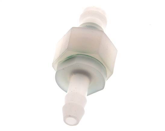 PVDF DN 5 Coupling Plug 6 mm Hose Pillar Double Shut-Off