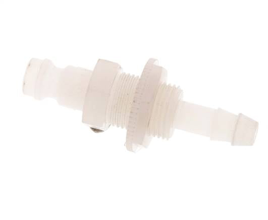 PVDF DN 5 Coupling Plug 6 mm Hose Pillar Bulkhead