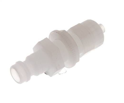 PVDF DN 5 Coupling Plug 4x6 mm Union Nut Bulkhead