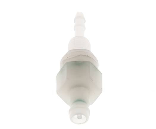PVDF DN 5 Coupling Plug 4 mm Hose Pillar Bulkhead Double Shut-Off