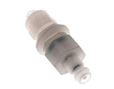 PVDF DN 5 Coupling Plug 6x8 mm Union Nut Bulkhead Double Shut-Off