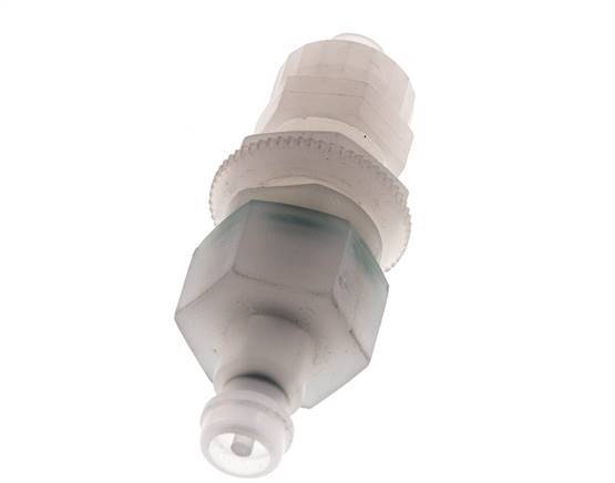 PVDF DN 5 Coupling Plug 6x8 mm Union Nut Bulkhead Double Shut-Off