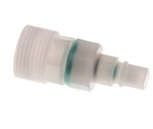 PVDF DN 7.2 Coupling Plug G 1/2 inch Female Threads Double Shut-Off