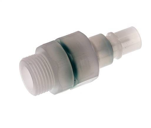 PVDF DN 7.2 Coupling Plug G 3/8 inch Male Threads Double Shut-Off
