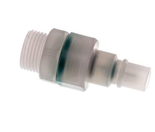 PVDF DN 7.2 Coupling Plug G 3/8 inch Male Threads Double Shut-Off