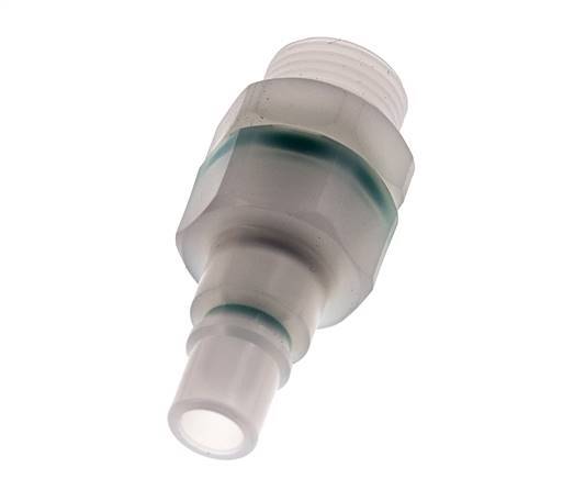 PVDF DN 7.2 Coupling Plug G 3/8 inch Male Threads Double Shut-Off