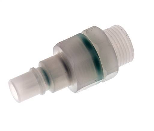 PVDF DN 7.2 Coupling Plug G 3/8 inch Male Threads Double Shut-Off