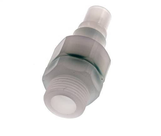 PVDF DN 7.2 Coupling Plug G 3/8 inch Male Threads Double Shut-Off