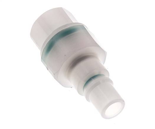 PVDF DN 7.2 Coupling Plug G 1/4 inch Female Threads Double Shut-Off