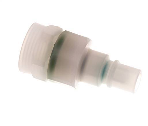 PVDF DN 7.2 Coupling Plug G 3/8 inch Female Threads Double Shut-Off