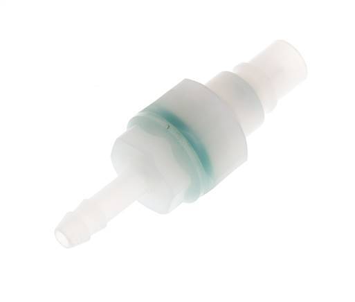 PVDF DN 7.2 Coupling Plug 6 mm Hose Pillar Double Shut-Off