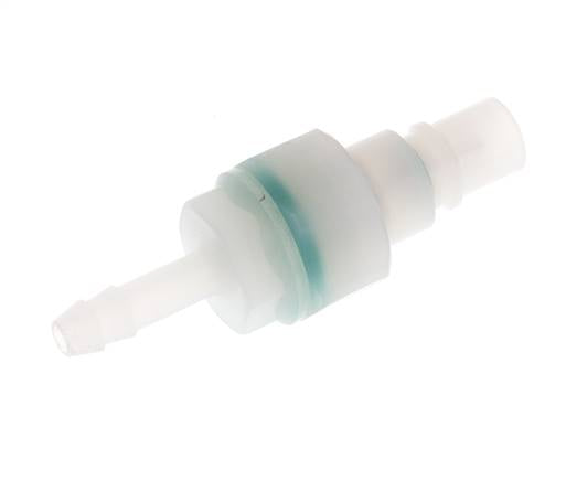 PVDF DN 7.2 Coupling Plug 6 mm Hose Pillar Double Shut-Off