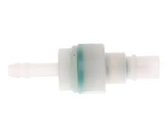 PVDF DN 7.2 Coupling Plug 6 mm Hose Pillar Double Shut-Off