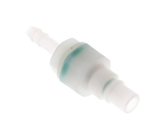 PVDF DN 7.2 Coupling Plug 6 mm Hose Pillar Double Shut-Off