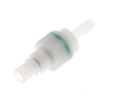 PVDF DN 7.2 Coupling Plug 6 mm Hose Pillar Double Shut-Off