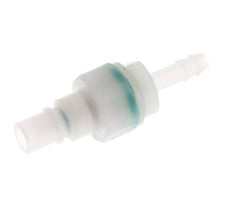 PVDF DN 7.2 Coupling Plug 6 mm Hose Pillar Double Shut-Off