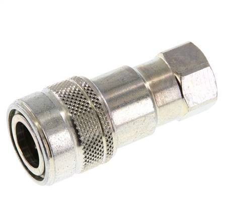 Steel DN 5 Hydraulic Coupling Socket G 1/8 inch Female Threads ISO 7241-1 B D 10.9mm