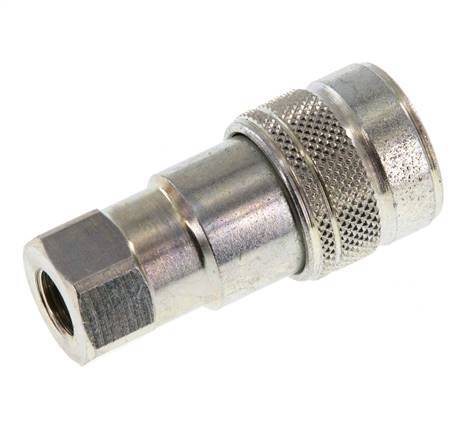 Steel DN 5 Hydraulic Coupling Socket G 1/8 inch Female Threads ISO 7241-1 B D 10.9mm