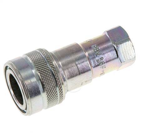 Steel DN 6.3 Hydraulic Coupling Socket G 1/4 inch Female Threads ISO 7241-1 B D 14.2mm