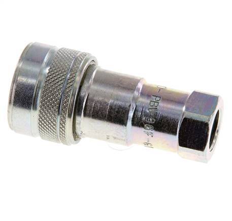 Steel DN 6.3 Hydraulic Coupling Socket G 1/4 inch Female Threads ISO 7241-1 B D 14.2mm