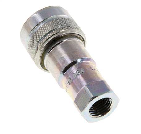 Steel DN 6.3 Hydraulic Coupling Socket G 1/4 inch Female Threads ISO 7241-1 B D 14.2mm