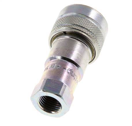 Steel DN 6.3 Hydraulic Coupling Socket G 1/4 inch Female Threads ISO 7241-1 B D 14.2mm