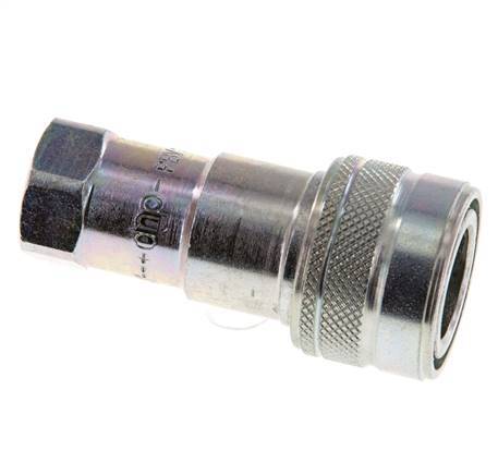 Steel DN 6.3 Hydraulic Coupling Socket G 1/4 inch Female Threads ISO 7241-1 B D 14.2mm