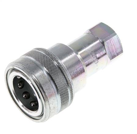 Steel DN 12.5 Hydraulic Coupling Socket G 1/2 inch Female Threads ISO 7241-1 B D 23.5mm