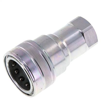 Steel DN 25 Hydraulic Coupling Socket G 1 inch Female Threads ISO 7241-1 B D 37.8mm