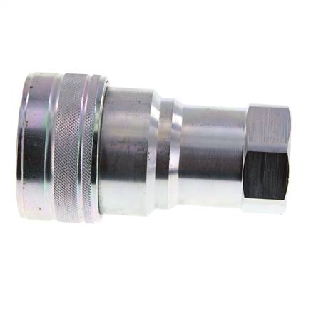 Steel DN 25 Hydraulic Coupling Socket G 1 inch Female Threads ISO 7241-1 B D 37.8mm